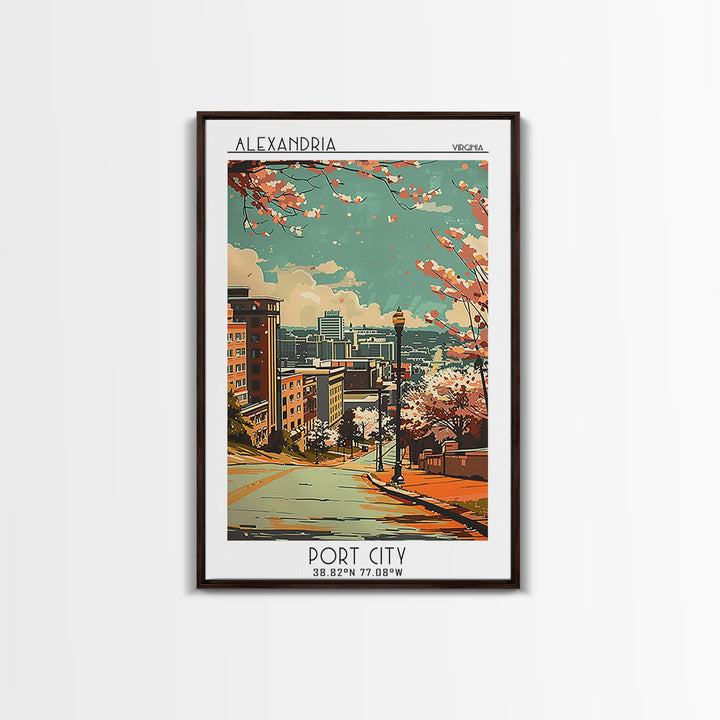 Alexandria Travel Poster, Framed Canvas Print, Travel Prints, Landscape Art, Vintage Poster, Minimalist Poster, Vintage Travel Print