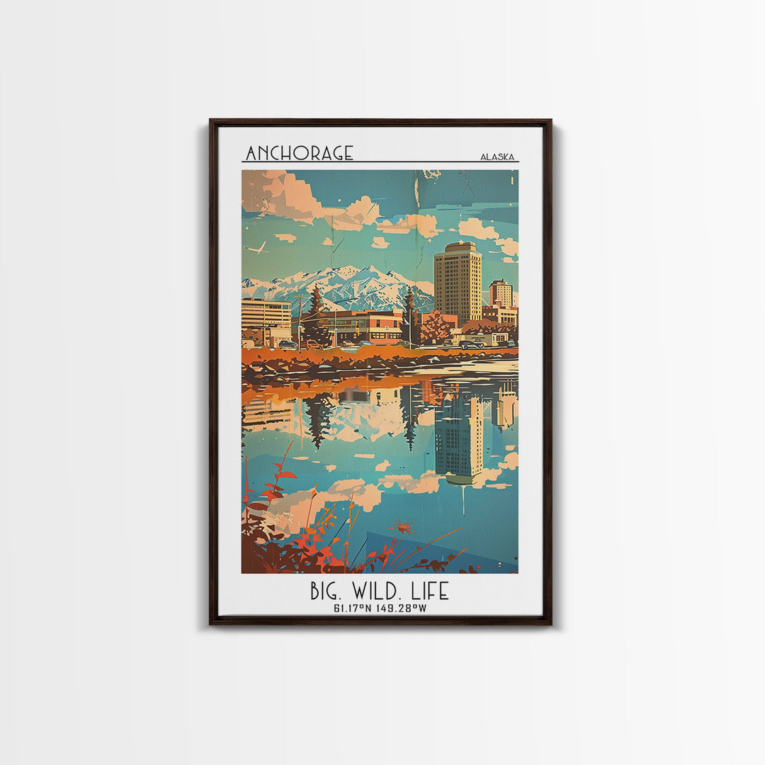 Anchorage Alaska Travel Poster, Canvas Print, Retro Wall Art, Travel Print, Travel Posters, Wall Art, Travel Prints, Travel Wall Art