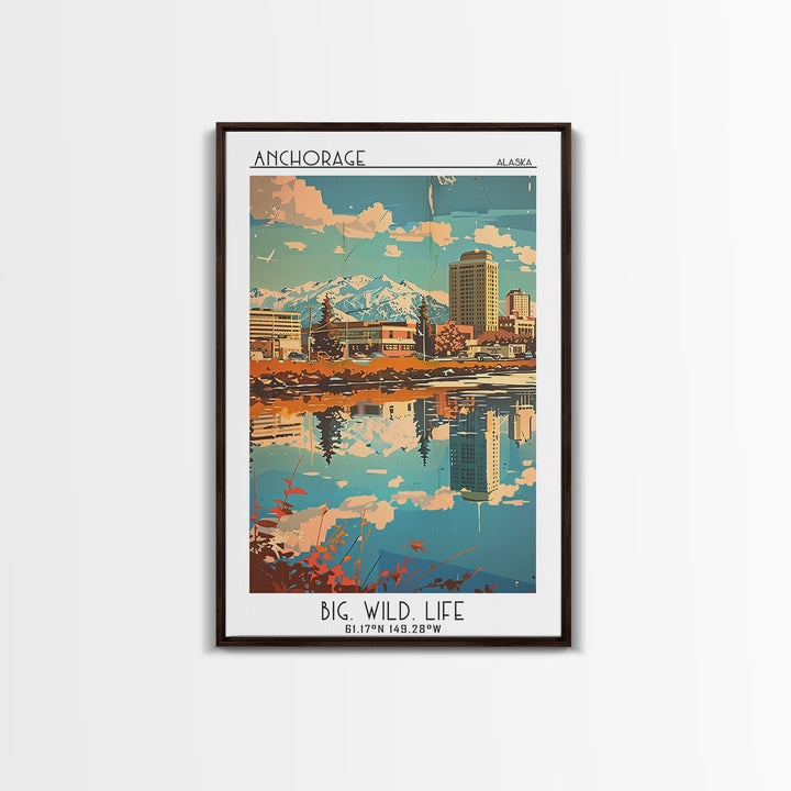 Anchorage Alaska Travel Poster, Canvas Print, Retro Wall Art, Travel Print, Travel Posters, Wall Art, Travel Prints, Travel Wall Art