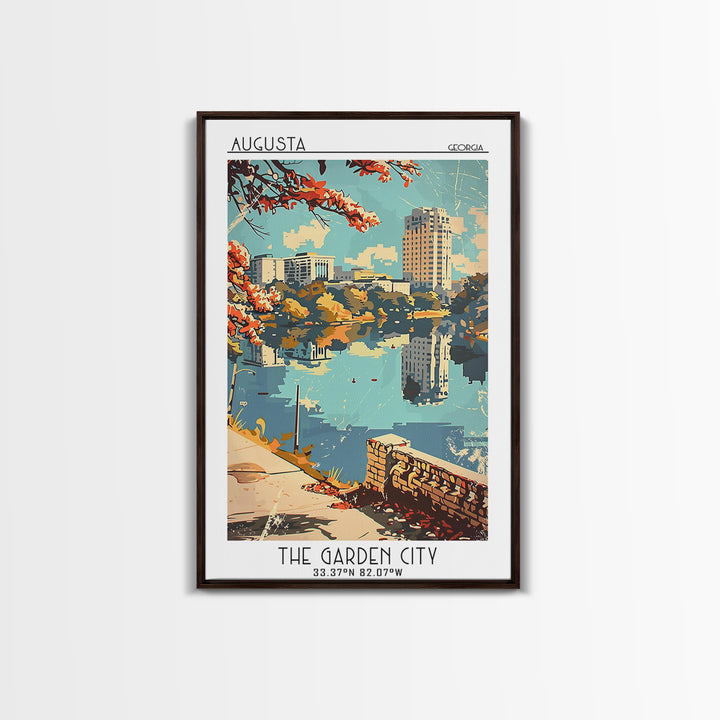 Augusta Travel Poster, Framed Canvas Print, Travel Wall Art, City Wall Art, Fine Art Print, Wall Art, Travel Posters, Vintage Travel