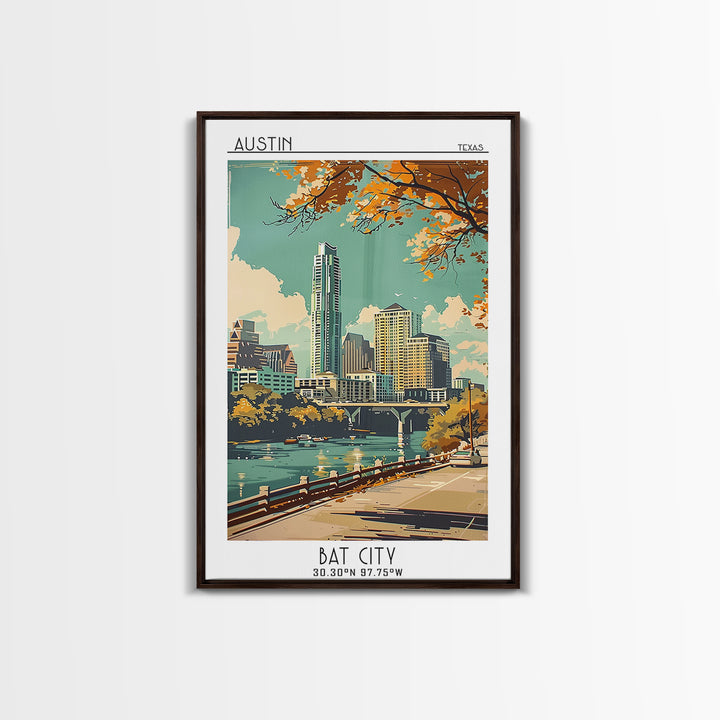 Austin Travel Poster, Canvas Print, Travel Wall Art, City Wall Art, Travel Decor, Poster Art, Travel Posters, Wall Art, Travel Print