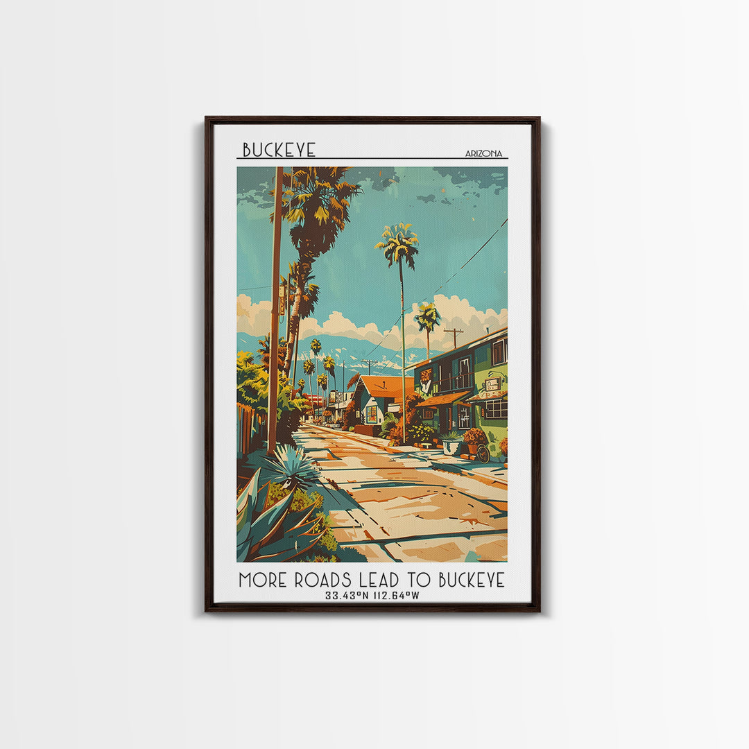Buckeye Arizona Travel Poster, Canvas Print, Retro Wall Art, Travel Print, Mid Century Wall Art, Retro Travel Poster, Fine Art Print