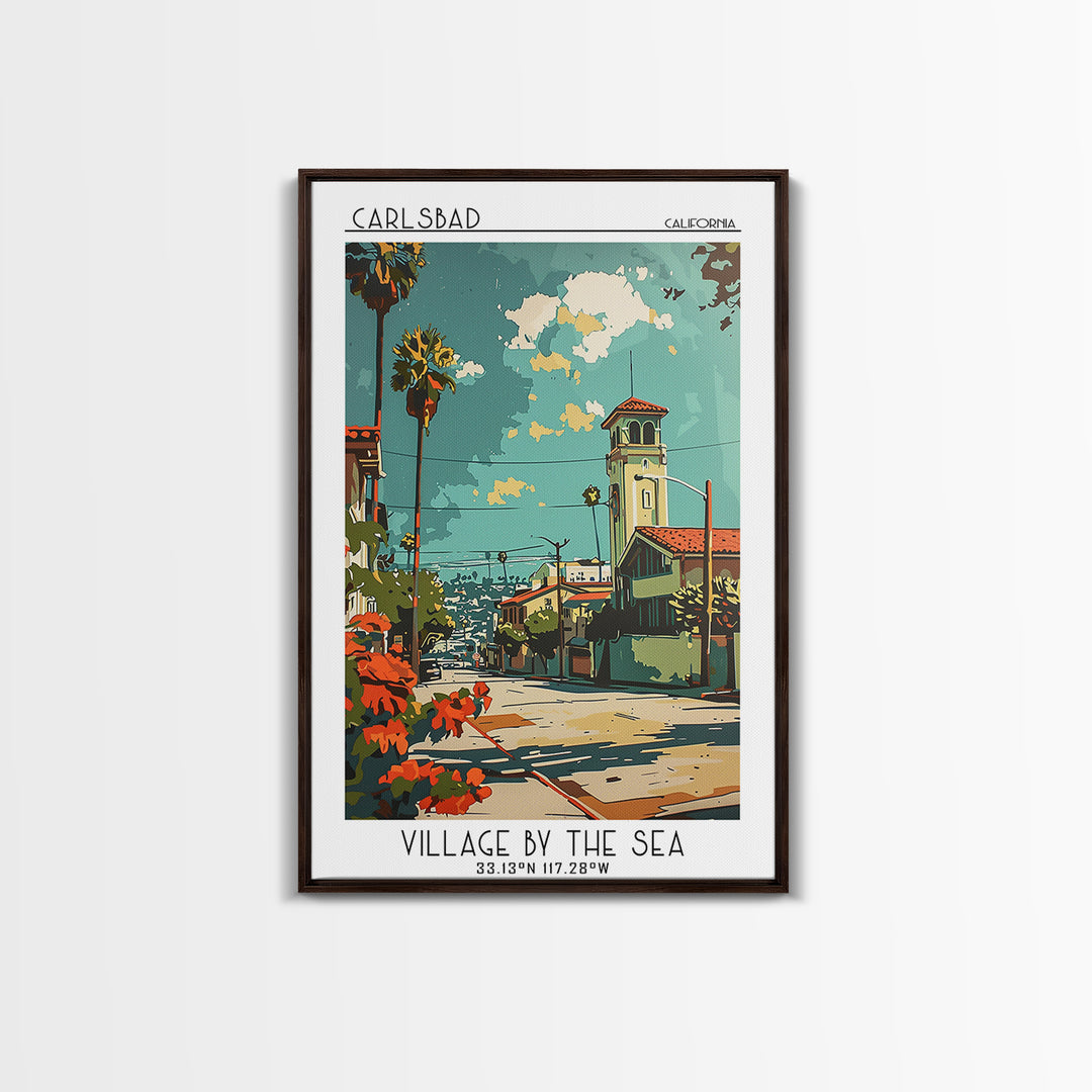 Carlsbad California Travel Poster, Canvas Print, Poster Print, Travel Wall Art, City Travel Poster, Gallery Wall Set, City Art Print