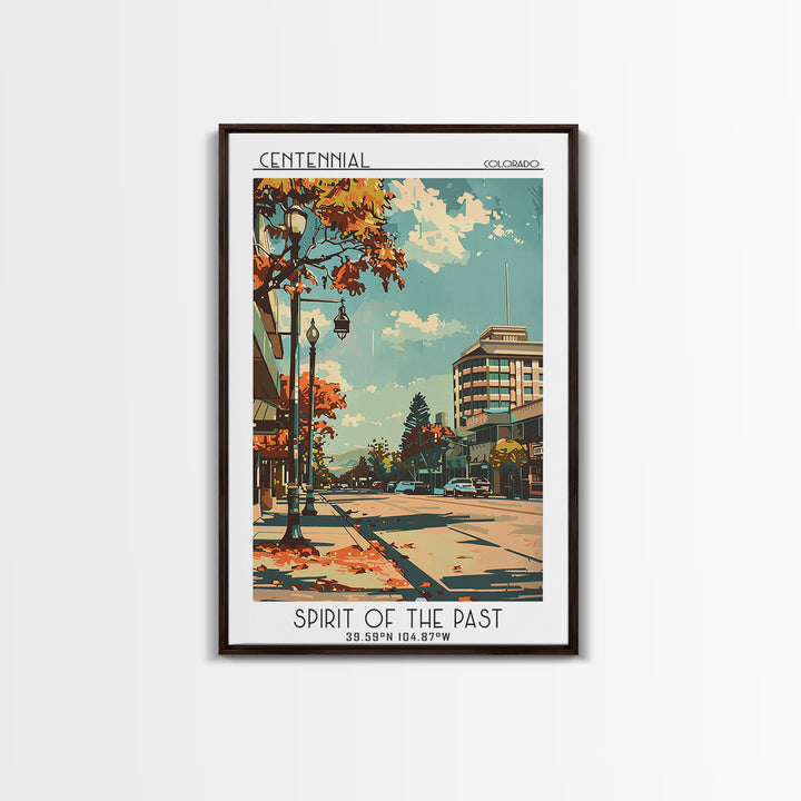 Centennial Colorado Travel Poster, Canvas Print, Retro Wall Art, Travel Print, Colorful Wall Art, Retro Travel Print, Travel Posters