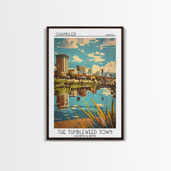 Chandler Arizona Travel Poster, Canvas Print, Travel Art Print, Modern Wall Decor, Living Room Wall Art, Home Decor, Travel Wall Art