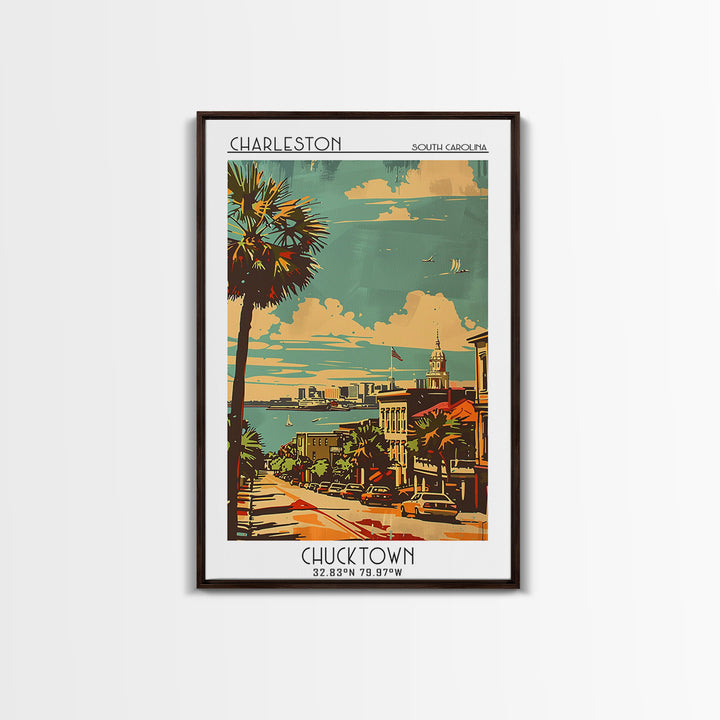 Charleston South Carolina Travel Poster, Canvas Print, City Art Print, Travel Wall Art, City Travel Poster, Vintage Poster, Wall Art