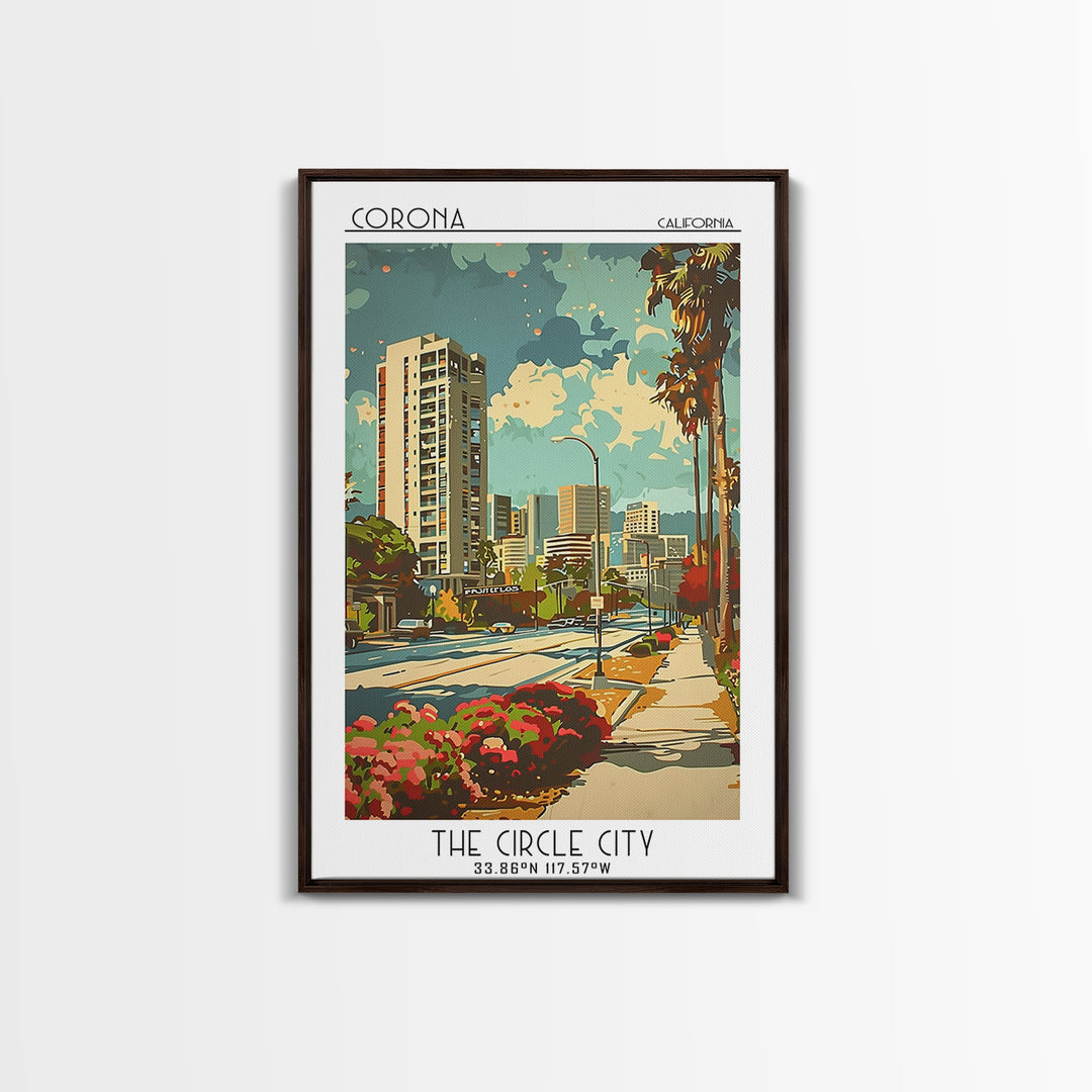 Corona California Travel Poster, Canvas Print, City Art Print, Travel Wall Art, Travel Wall Decor, Modern Wall Decor, Fine Art Print