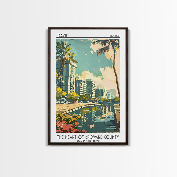Davie Florida Travel Poster, Canvas Print, Retro Travel Poster, City Wall Art, Vintage City Poster, Vintage Poster, Gallery Wall Set