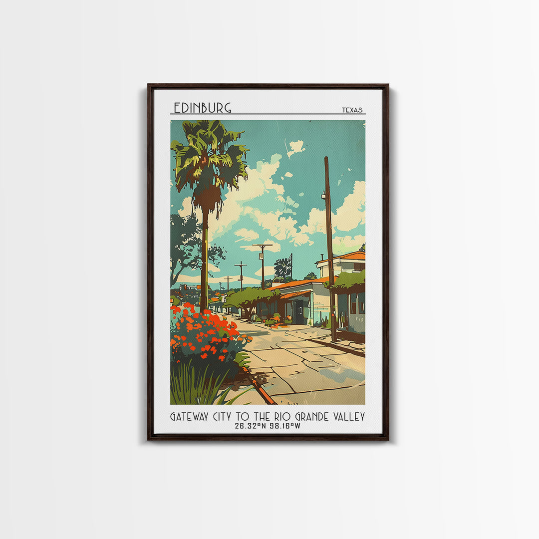 Edinburg Travel Poster, Framed Canvas Print, Retro Travel Poster, City Wall Art, City Illustration, Minimalist Poster, Travel Prints