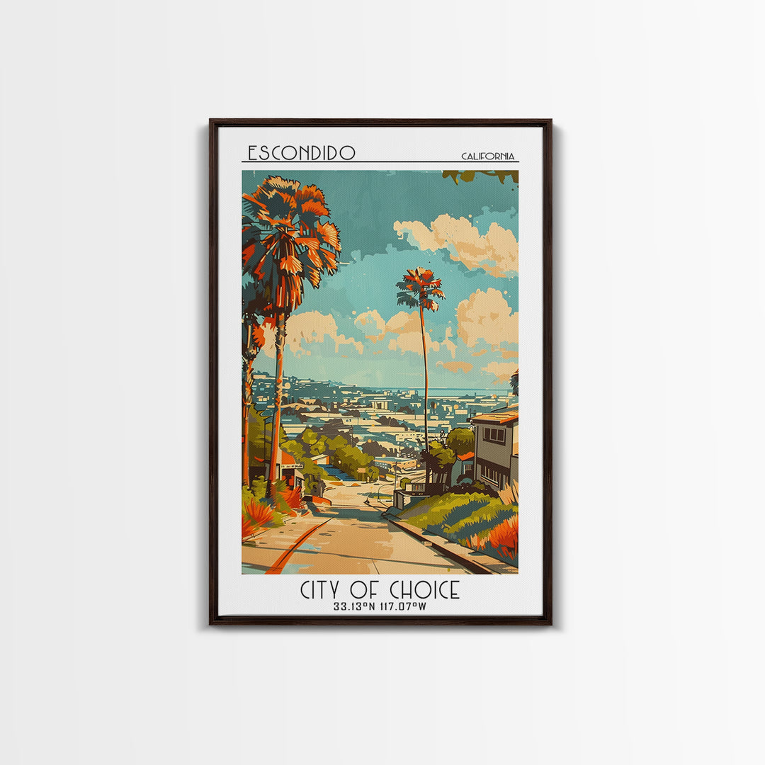 Escondido Travel Poster, Canvas Print, Poster Print, Travel Wall Art, Vintage Posters, Travel Posters, Fine Art Print, Landscape Art