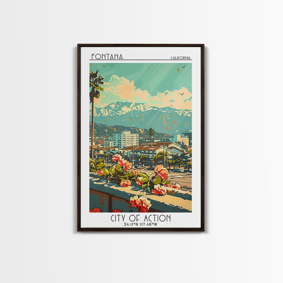 Fontana Travel Poster, Canvas Print, City Art Print, Travel Wall Art, Minimalist Poster, Travel Decor, Travel Posters, City Wall Art