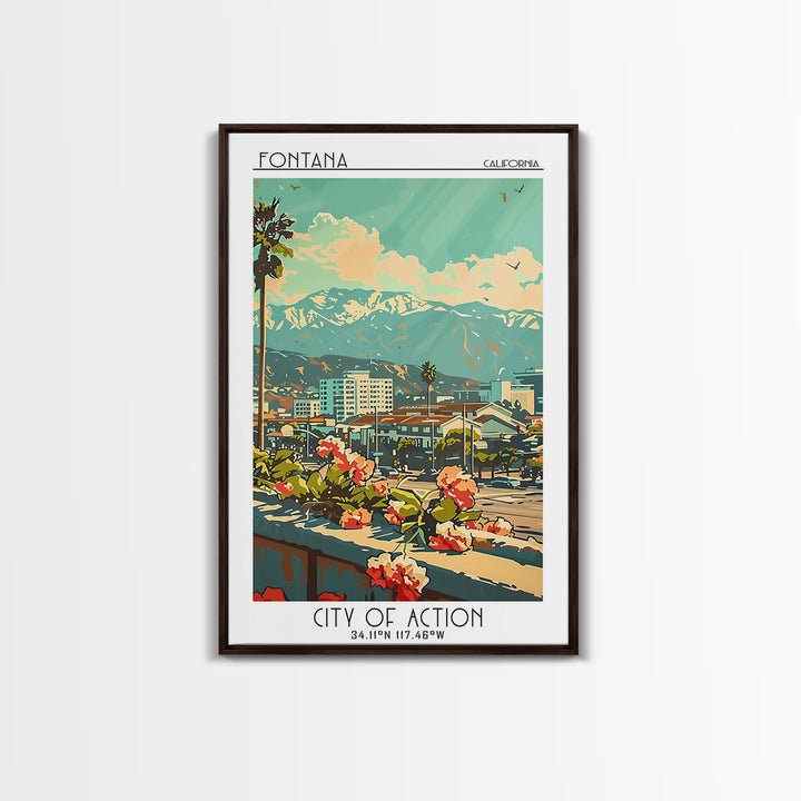 Fontana Travel Poster, Canvas Print, City Art Print, Travel Wall Art, Minimalist Poster, Travel Decor, Travel Posters, City Wall Art