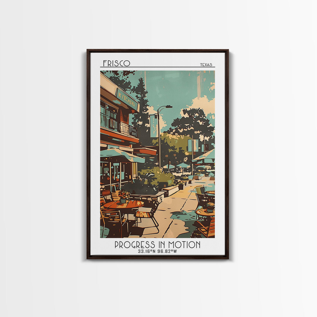 Frisco Texas Travel Poster, Canvas Print, City Travel Poster, Travel Wall Art, Landscape Art, Modern Wall Decor, Retro Travel Poster