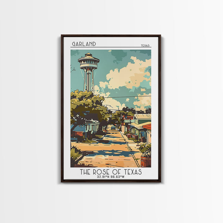 Garland Travel Poster, Framed Canvas Print, Travel Wall Decor, Minimalist Poster, Travel Art Print, Gallery Wall Set, Retro Wall Art