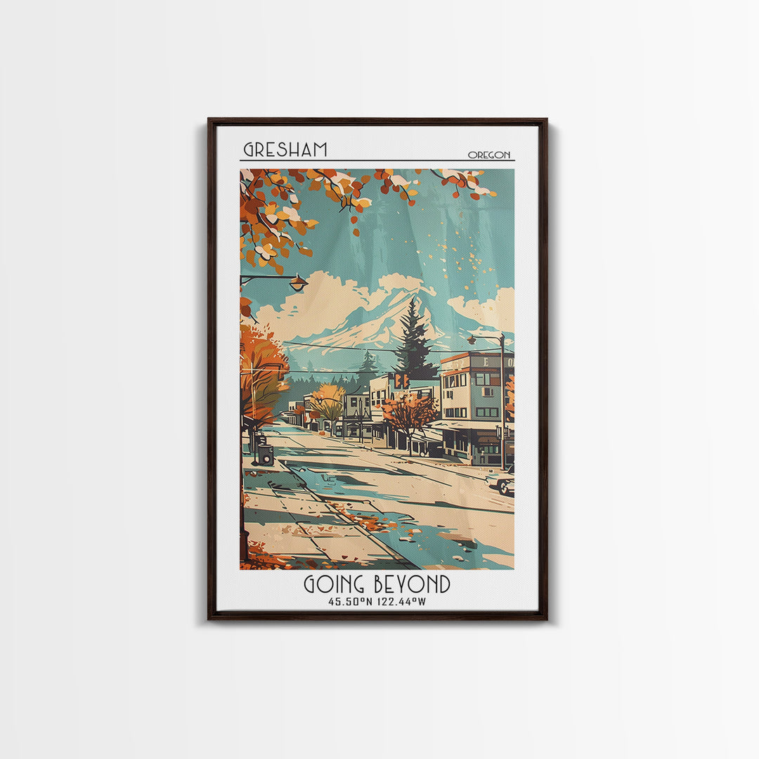 Gresham Oregon Travel Poster, Canvas Print, Poster Print, Travel Wall Art, Retro Travel Poster, Living Room Wall Art, Retro Wall Art