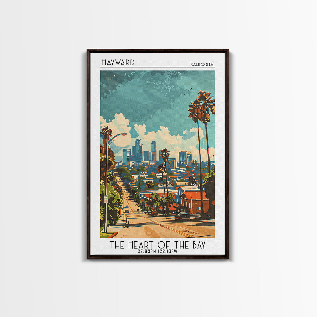 Hayward California Travel Poster, Canvas Print, Retro Travel Poster, City Wall Art, Travel Print, Travel Art Print, Gallery Wall Set