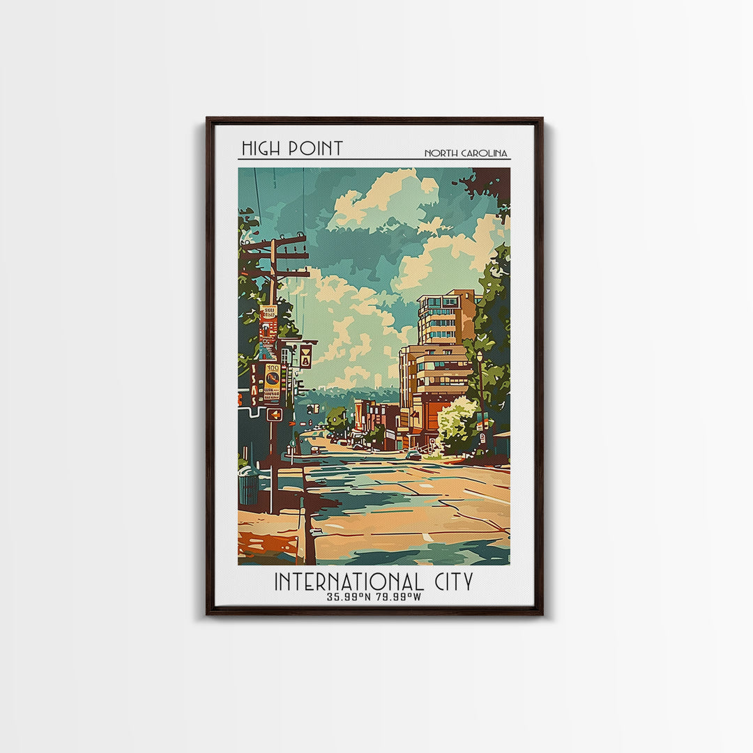 High Point North Carolina Travel Poster, Canvas Print, Travel Art Print, Modern Wall Decor, City Art Print, Home Decor, Travel Decor