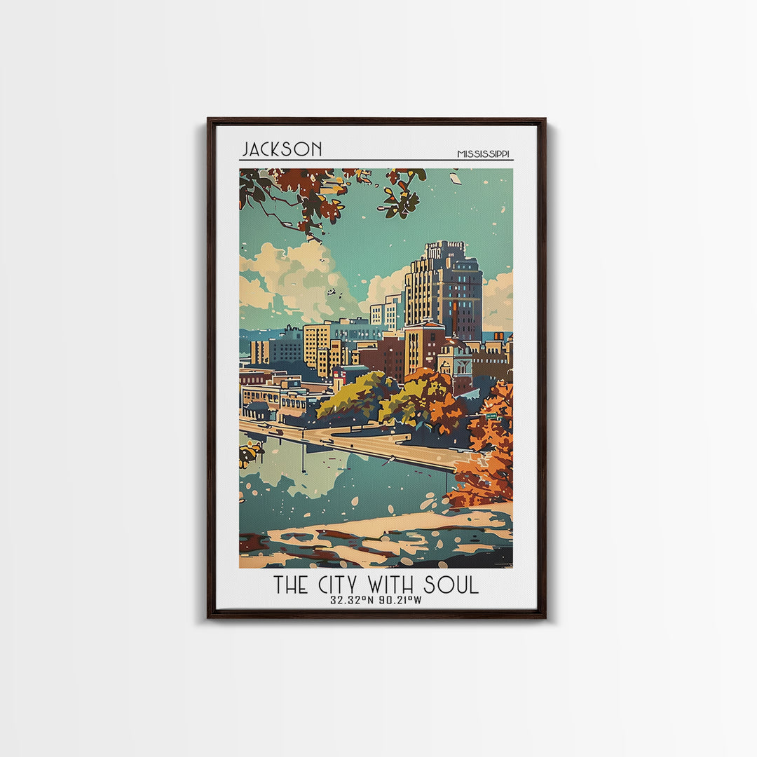 Jackson Travel Poster, Canvas Print, Travel Prints, Landscape Art, Poster Art, City Illustration, Vintage Travel Art, Vintage Poster