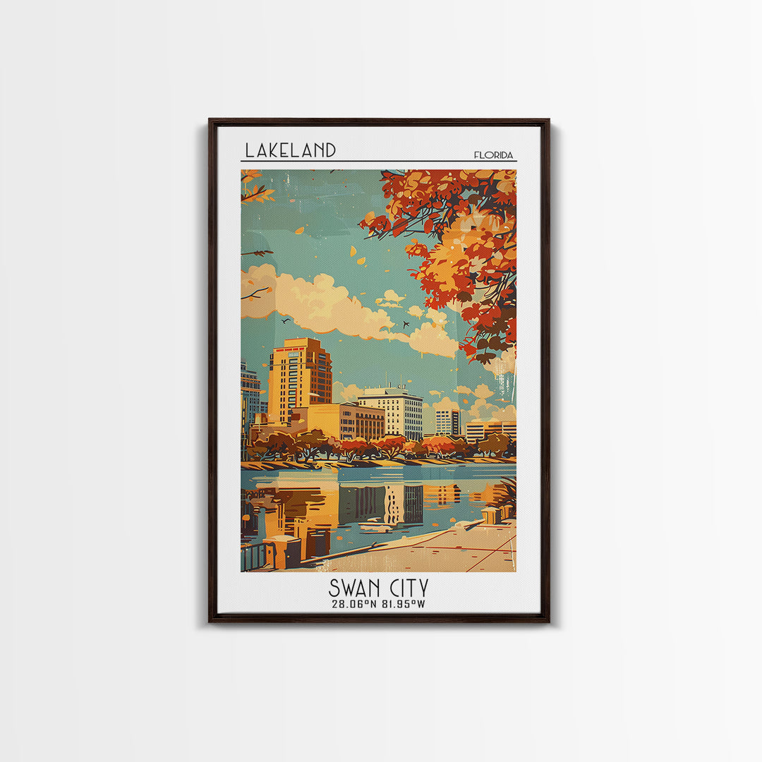 Lakeland Florida Travel Poster, Canvas Print, City Travel Poster, Travel Wall Art, Poster Print, City Art Print, Vintage City Poster