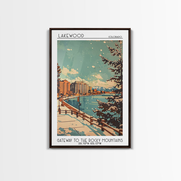 Lakewood Travel Poster, Canvas Print, City Travel Poster, Travel Wall Art, Home Office Decor, Living Room Wall Art, Travel Art Print