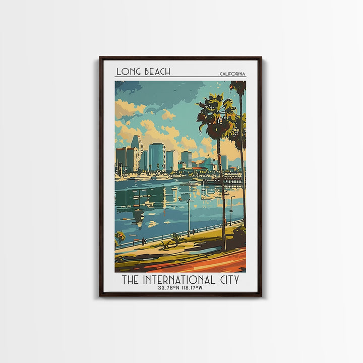 Long Beach California Travel Poster, Canvas Print, City Travel Poster, Vintage City Poster, City Wall Art, Art Print, Retro Wall Art