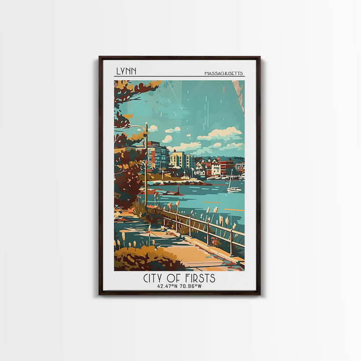 Lynn Travel Poster, Canvas Print, Retro Wall Art, Travel Print, Gallery Wall Set, Fine Art Print, Vintage Travel Art, Vintage Poster