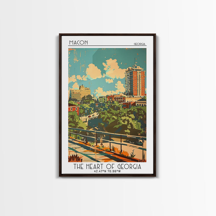 Macon Travel Poster, Canvas Print, Retro Travel Poster, City Wall Art, Gallery Wall Set, Travel Print, Travel Decor, Travel Wall Art