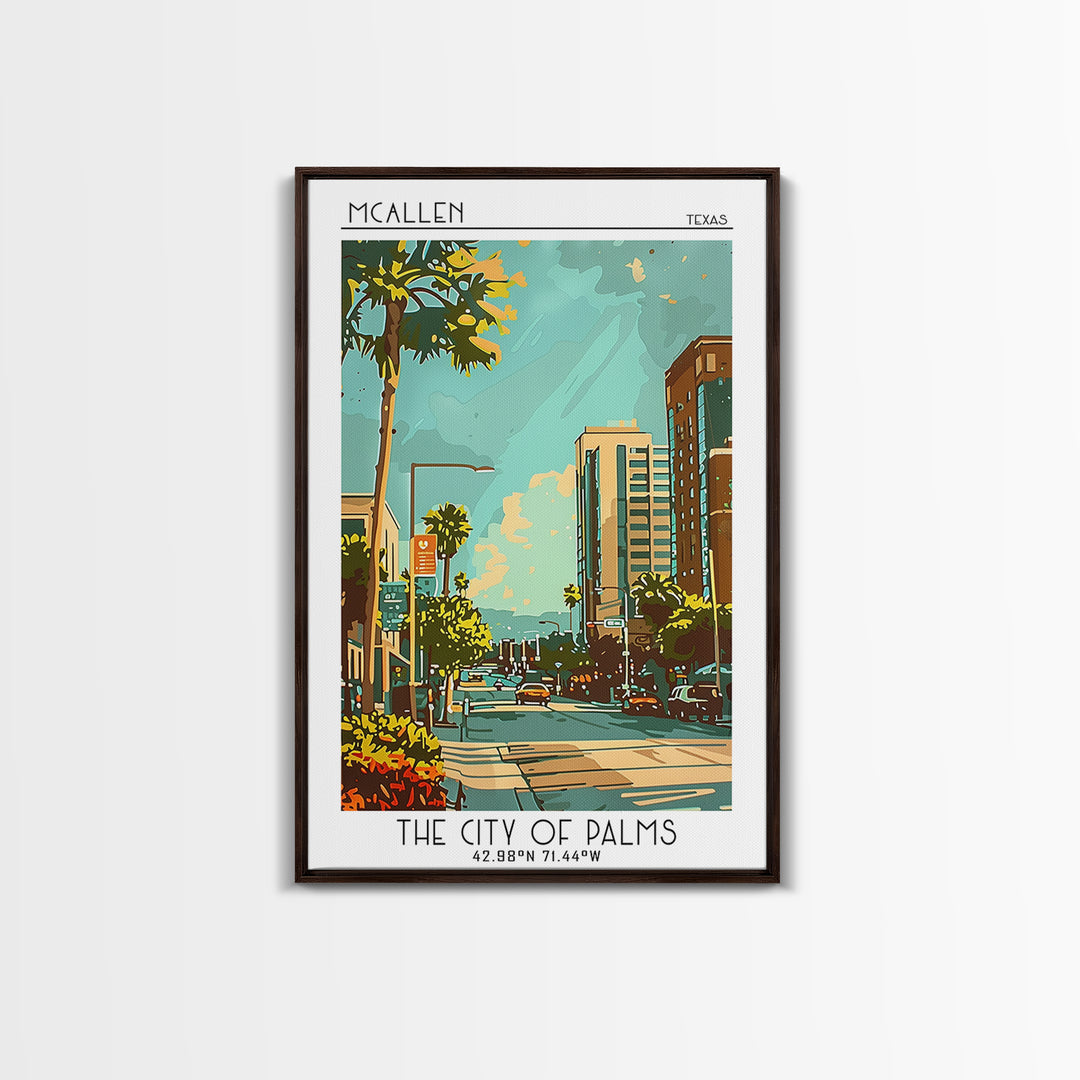 McAllen Texas Travel Poster, Framed Canvas Print, Poster Print, Travel Wall Art, Vintage Posters, Retro Wall Art, Vintage Travel Art