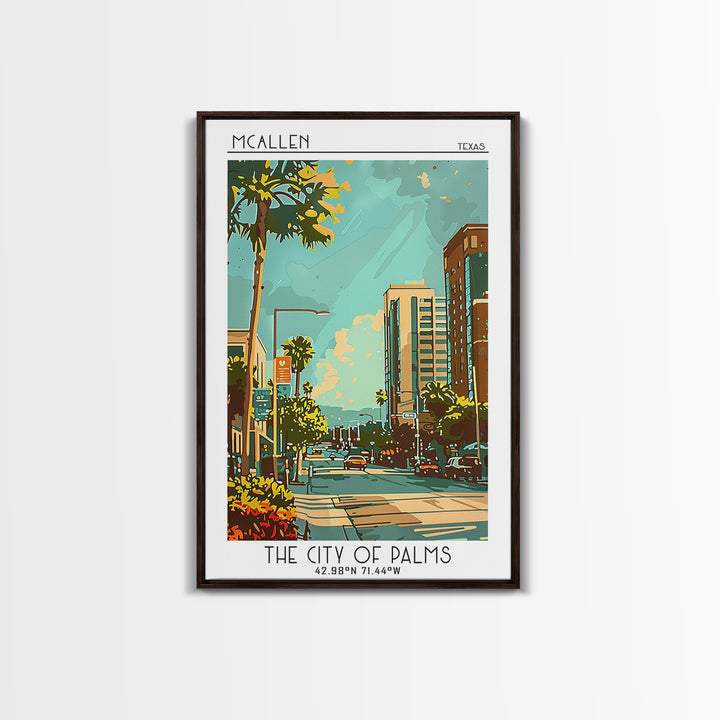 McAllen Texas Travel Poster, Framed Canvas Print, Poster Print, Travel Wall Art, Vintage Posters, Retro Wall Art, Vintage Travel Art