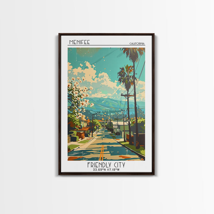 Menifee Travel Poster, Canvas Print, Travel Prints, Landscape Art, Travel Print, Retro Travel Poster, Poster Print, Gallery Wall Set