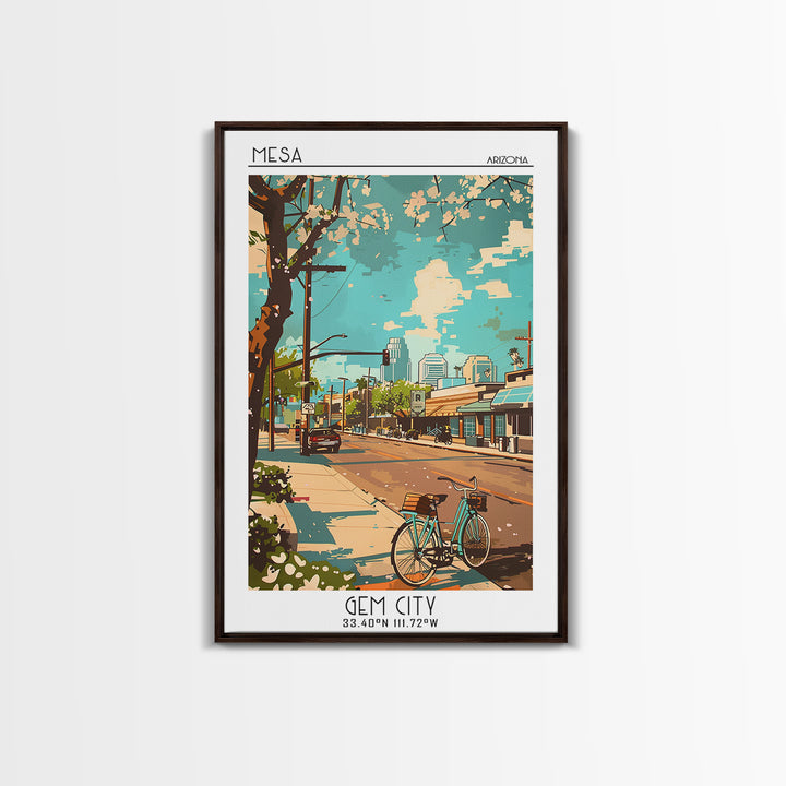 Mesa Travel Poster, Canvas Print, Retro Travel Poster, City Wall Art, Minimalist Poster, Wall Art, Modern Wall Decor, Retro Wall Art
