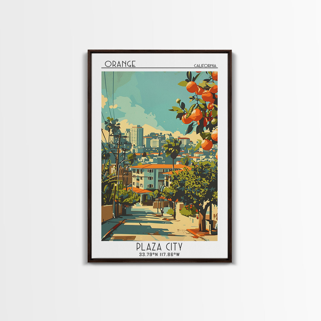 Orange Travel Poster, Canvas Print, Travel Wall Art, City Wall Art, Poster Print, Gallery Wall Set, Travel Art Print, Vintage Travel