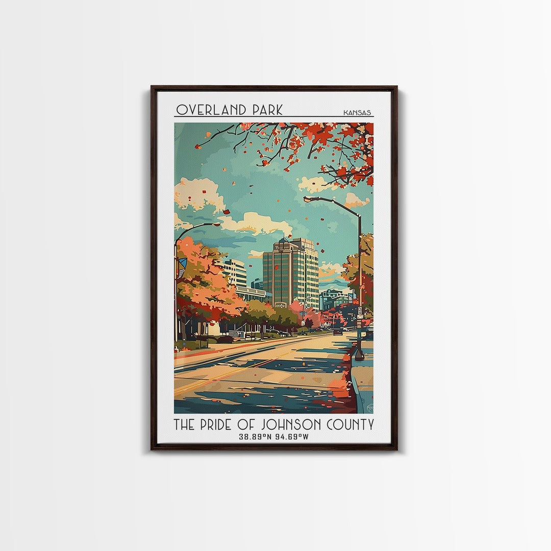 Overland Park Travel Poster, Canvas Print, Travel Wall Art, City Wall Art, Poster Art, Modern Wall Decor, Home Decor, Retro Wall Art