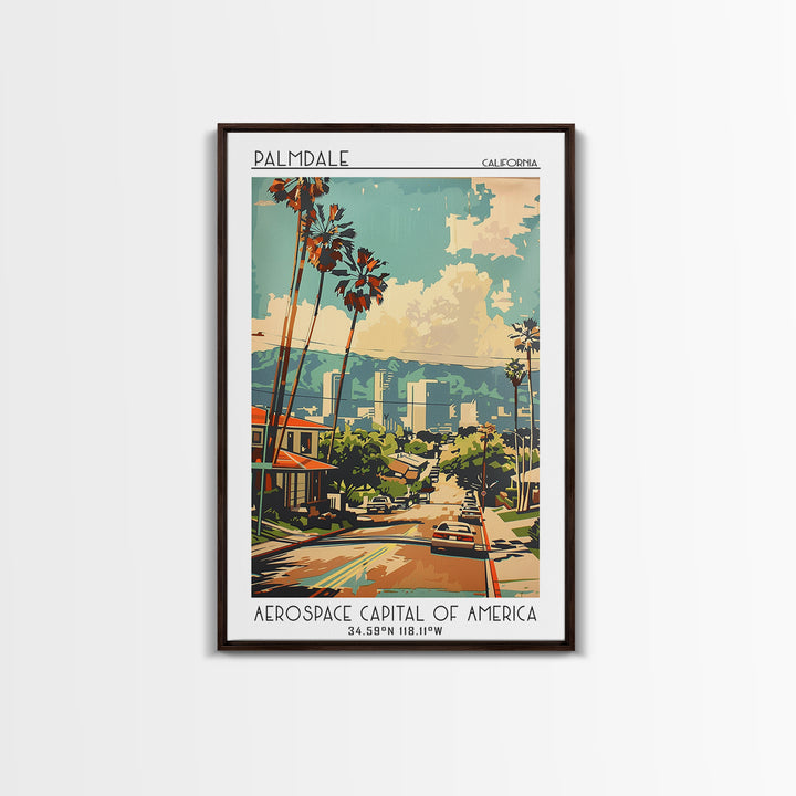 Palmdale California Travel Poster, Canvas Print, Poster Print, Travel Wall Art, City Wall Art, Wanderlust Gift, Vintage Travel Print
