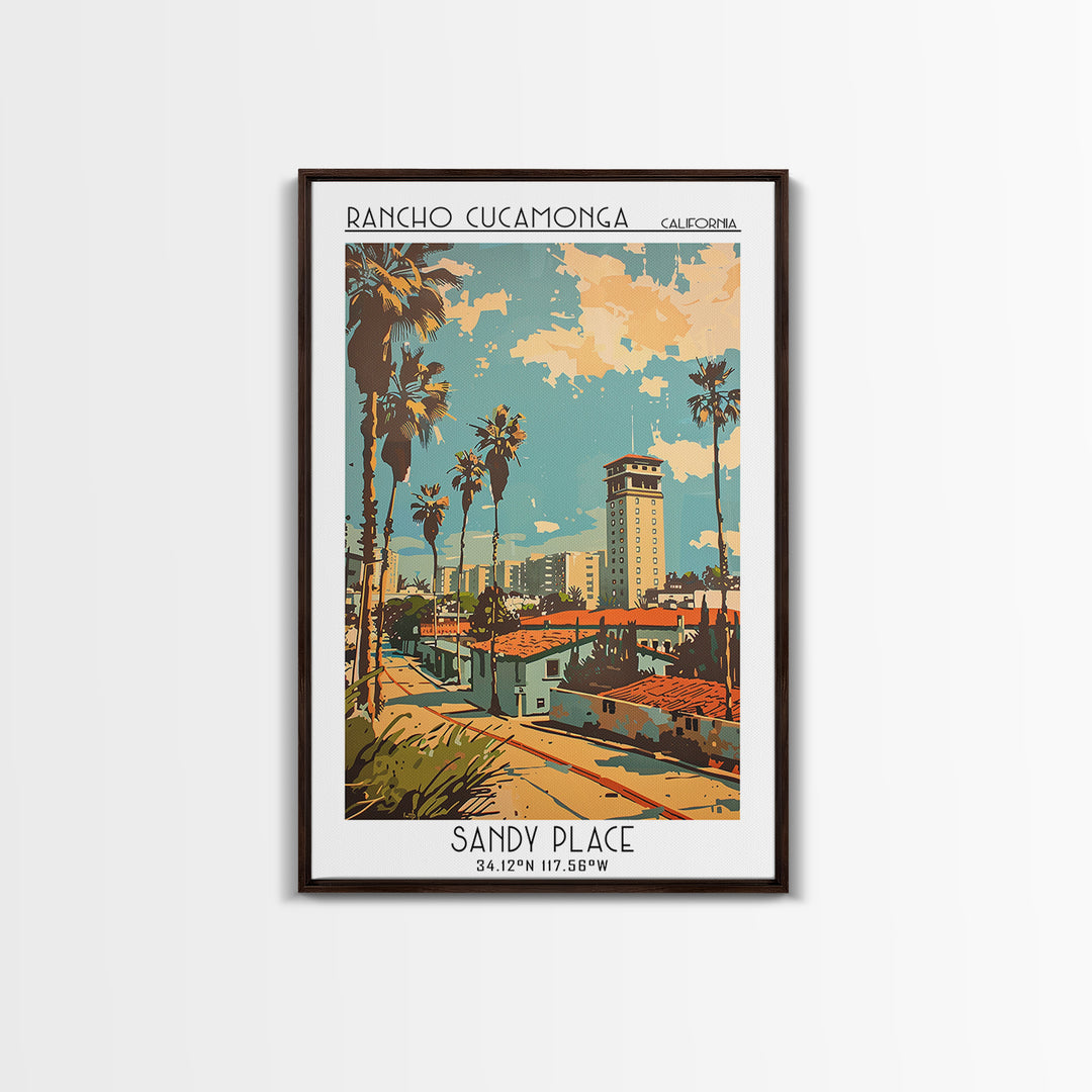 Rancho Cucamonga Travel Poster, Canvas Print, Vintage Travel Print, City Wall Art, Fine Art Print, City Illustration, Travel Posters