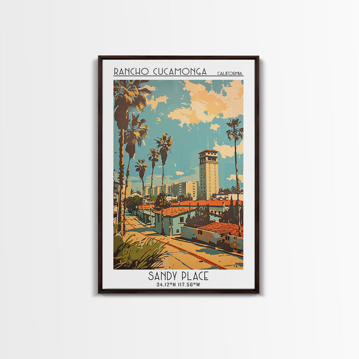 Rancho Cucamonga Travel Poster, Canvas Print, Vintage Travel Print, City Wall Art, Fine Art Print, City Illustration, Travel Posters