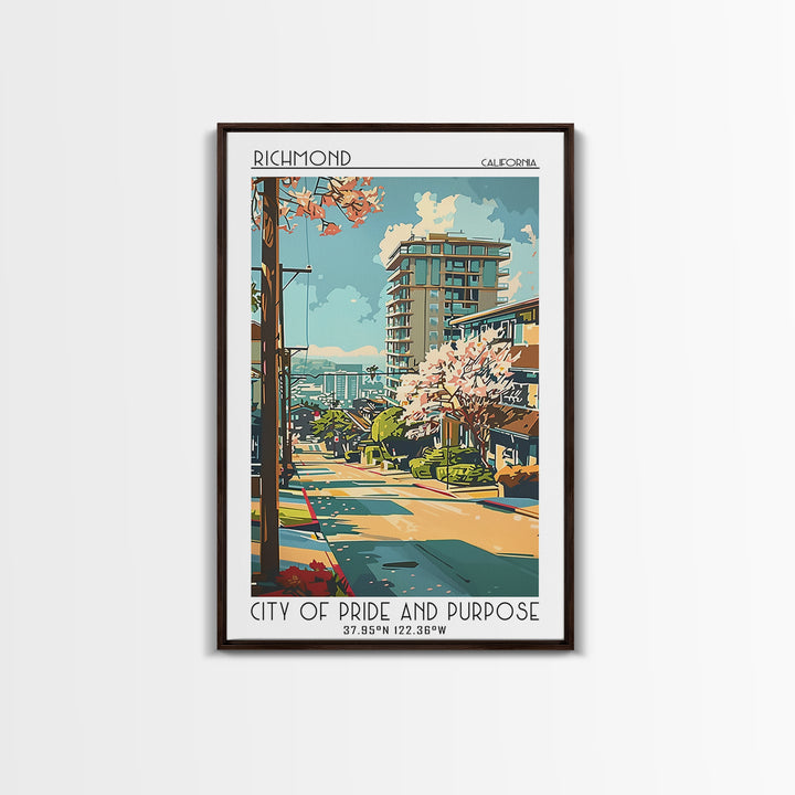 Richmond Travel Poster, Framed Canvas Print, City Travel Poster, Travel Wall Art, Vintage Travel Art, Fine Art Print, Travel Posters