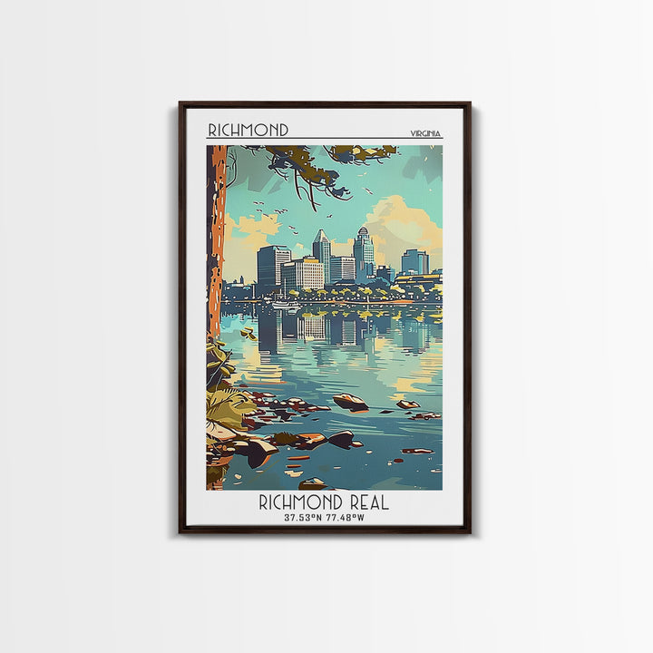 Richmond Virginia Travel Poster, Canvas Print, City Travel Poster, Travel Wall Art, Travel Art Print, Wall Art, Watercolor Cityscape