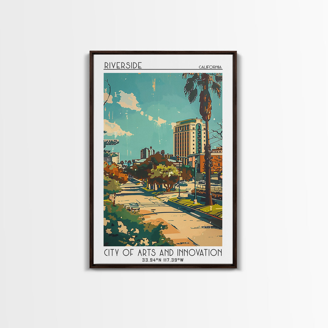 Riverside Travel Poster, Canvas Print, Retro Wall Art, Travel Print, Wall Art, Retro Travel Poster, Colorful Wall Art, Landscape Art