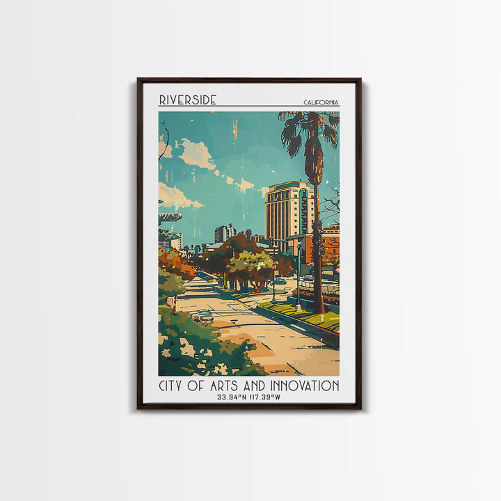 Riverside Travel Poster, Canvas Print, Retro Wall Art, Travel Print, Wall Art, Retro Travel Poster, Colorful Wall Art, Landscape Art