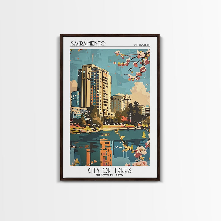 Sacramento Travel Poster, Canvas Print, Poster Print, Travel Wall Art, Retro Wall Art, Retro Travel Poster, City Wall Art, Art Print