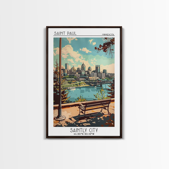 Saint Paul Travel Poster, Canvas Print, City Travel Poster, Travel Wall Art, Living Room Wall Art, City Illustration, Travel Posters