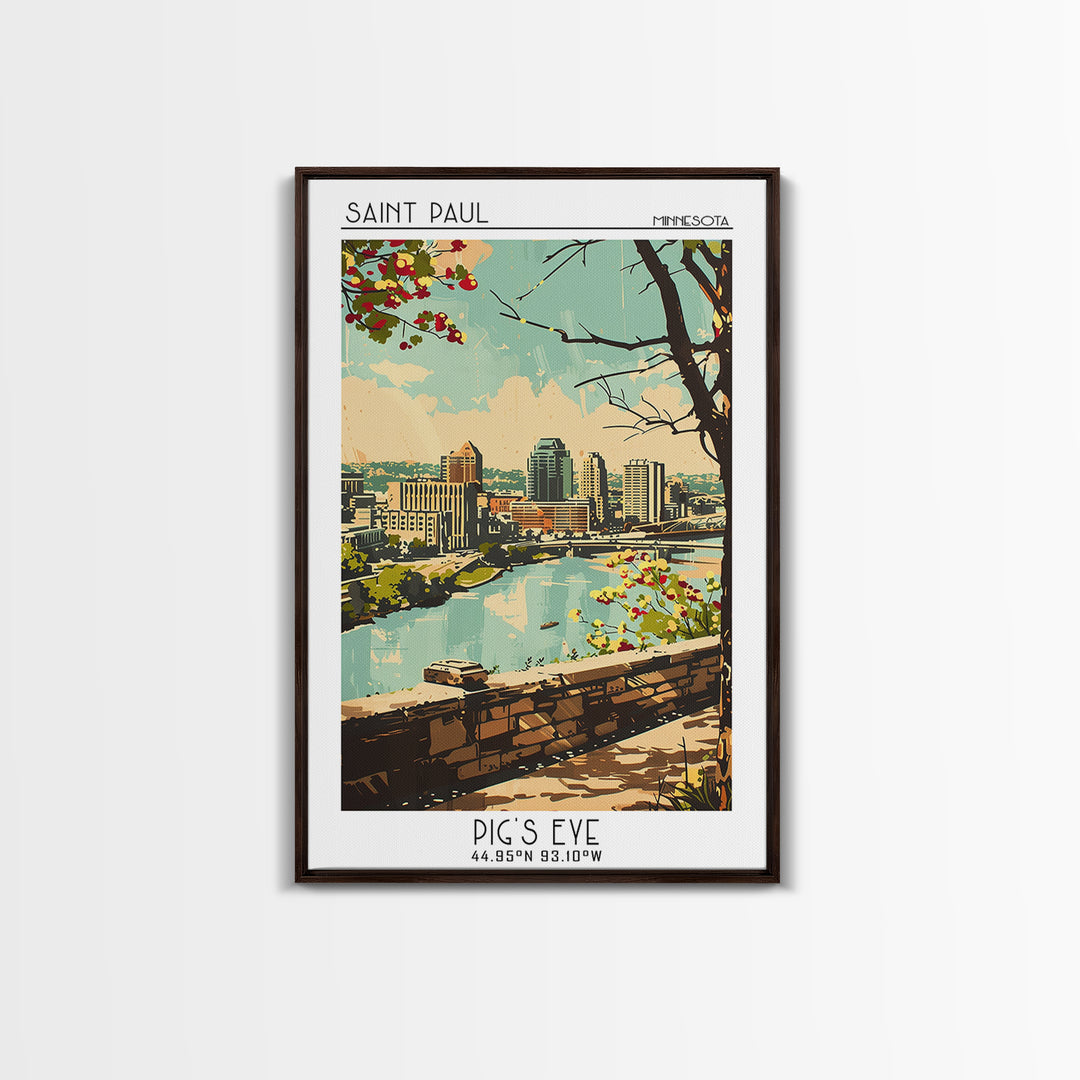 Saint Paul Minnesota Travel Poster, Framed Canvas Print, City Travel Poster, Vintage City Poster, Retro Travel Print, Retro Wall Art