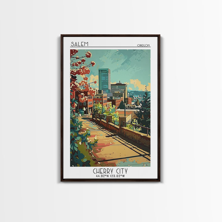 Salem Travel Poster, Framed Canvas Print, Poster Print, Travel Wall Art, Wanderlust Gift, Landscape Art, Home Office Decor, Wall Art