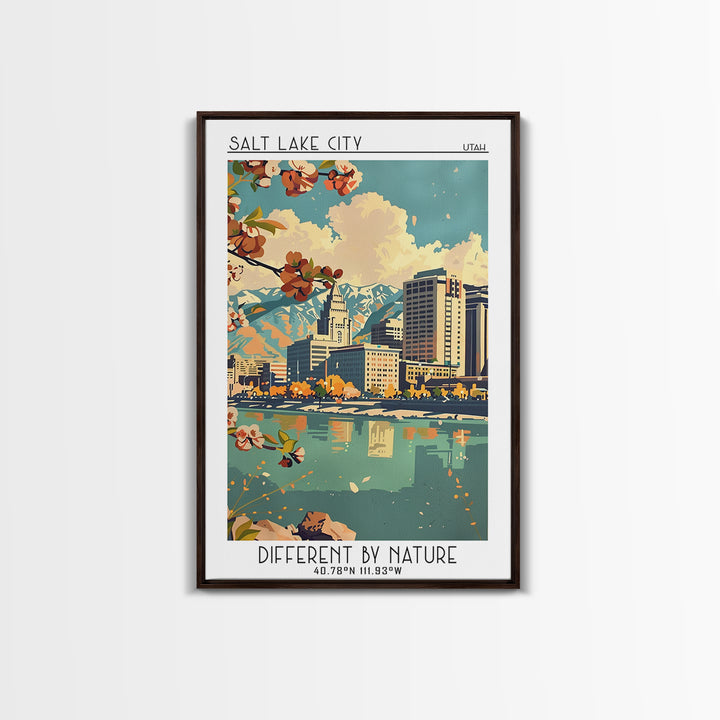 Salt Lake City Travel Poster, Canvas Print, City Travel Poster, Travel Wall Decor, Retro Wall Art, Minimalist Poster, Fine Art Print
