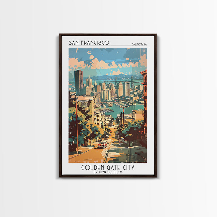 San Francisco California Travel Poster, Canvas Print, Travel Wall Art, City Wall Art, Art Print, Minimalist Poster, Gallery Wall Set
