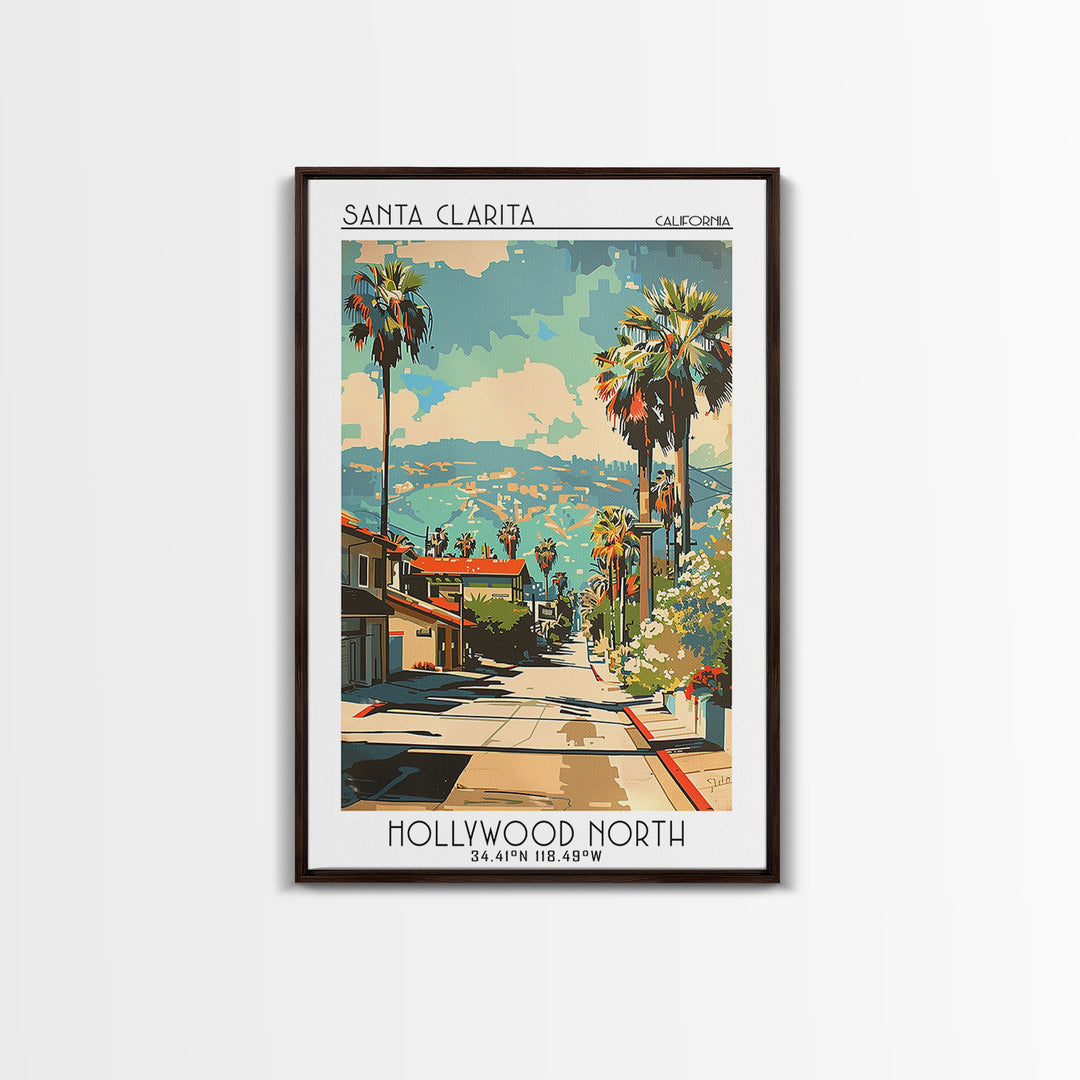 Santa Clarita Travel Poster, Canvas Print, Retro Travel Poster, City Wall Art, Retro Wall Art, Mid Century Wall Art, Wanderlust Gift