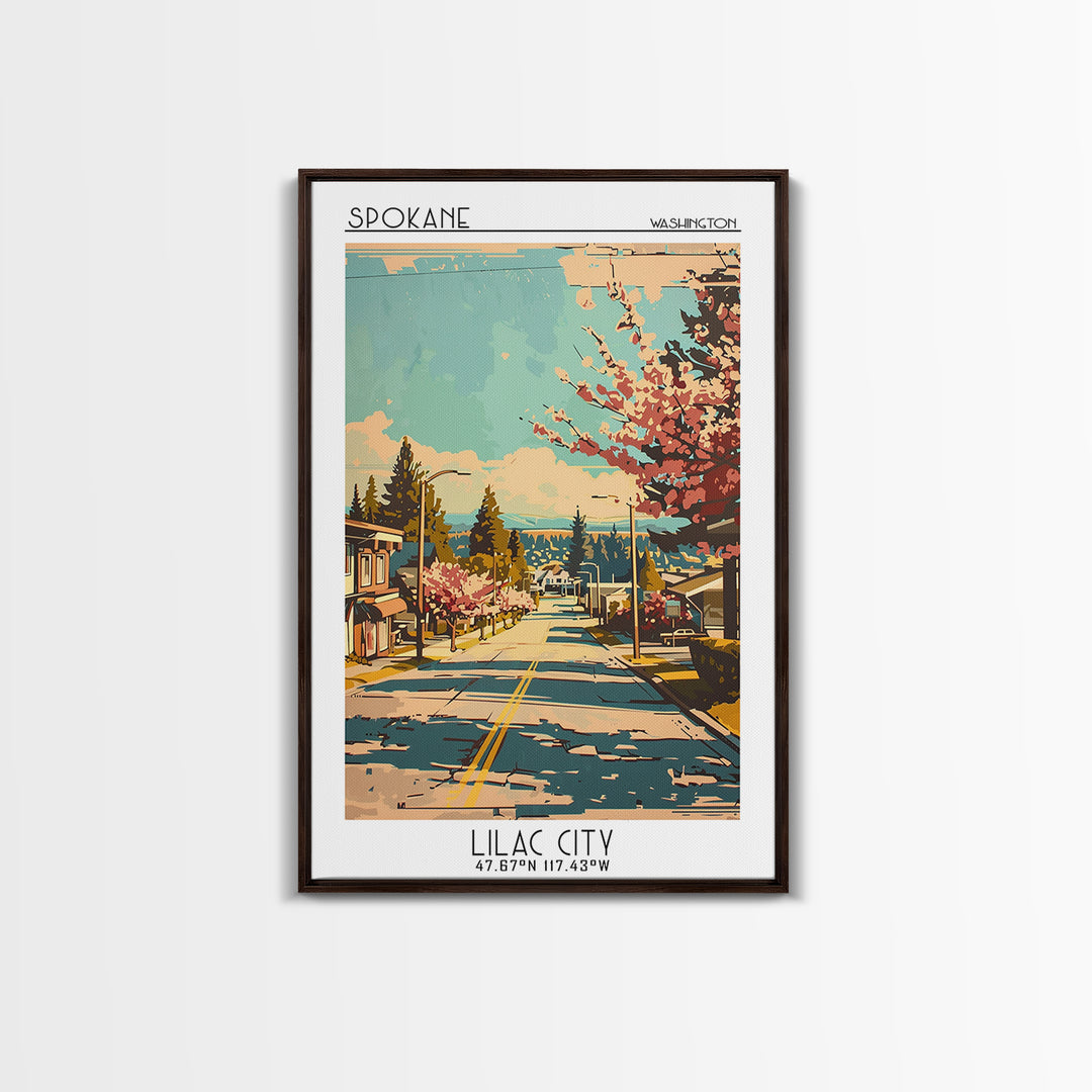 Spokane Travel Poster, Canvas Print, City Travel Poster, Travel Wall Decor, Travel Prints, Home Office Decor, Wall Art, Travel Decor