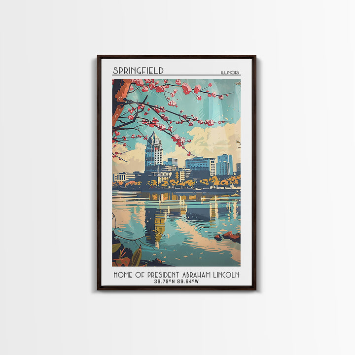 Springfield Travel Poster, Framed Canvas Print, City Travel Poster, Travel Wall Decor, Travel Prints, Travel Decor, Gallery Wall Set
