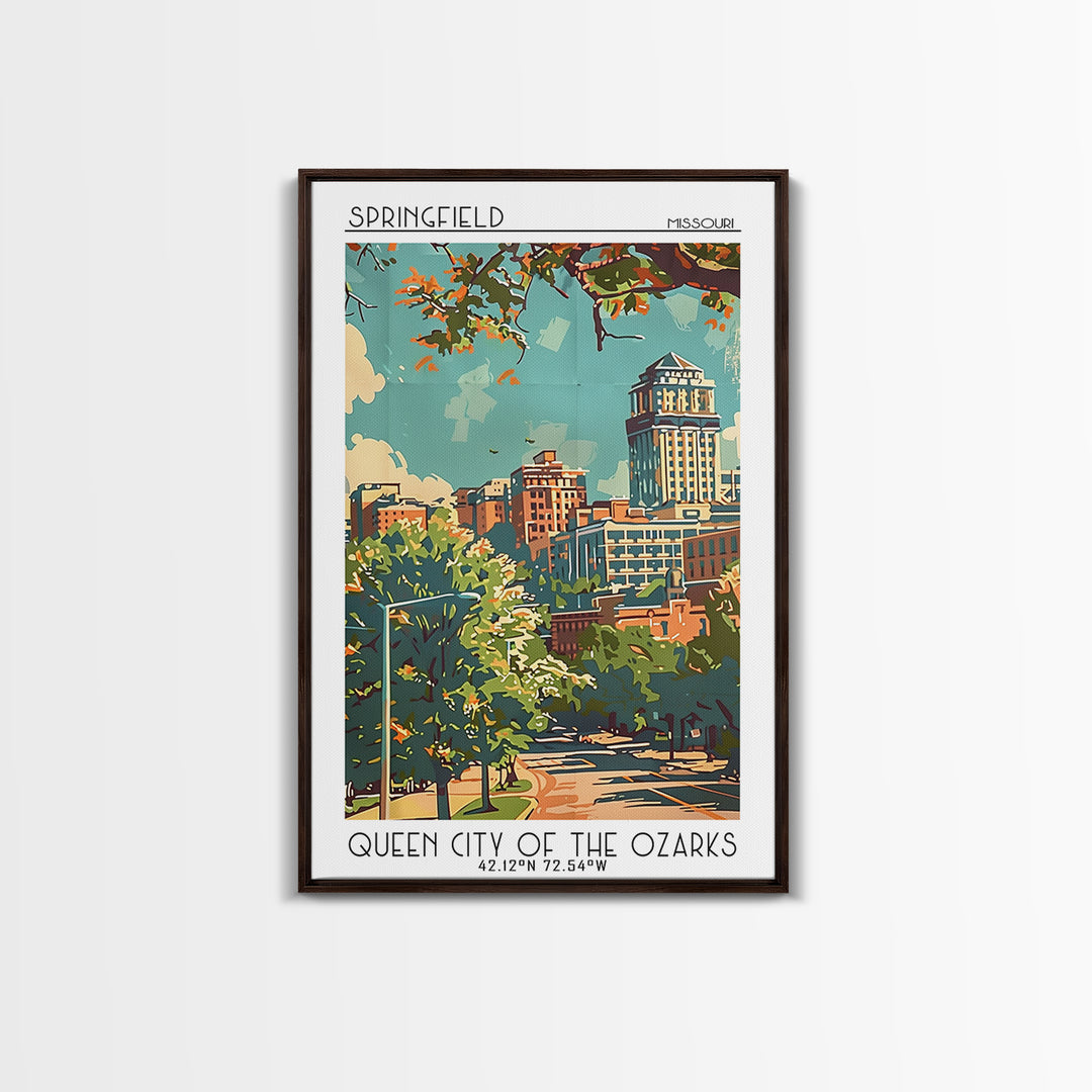 Springfield Missouri Travel Poster, Canvas Print, City Art Print, Travel Wall Art, Wall Art, Travel Wall Decor, Living Room Wall Art